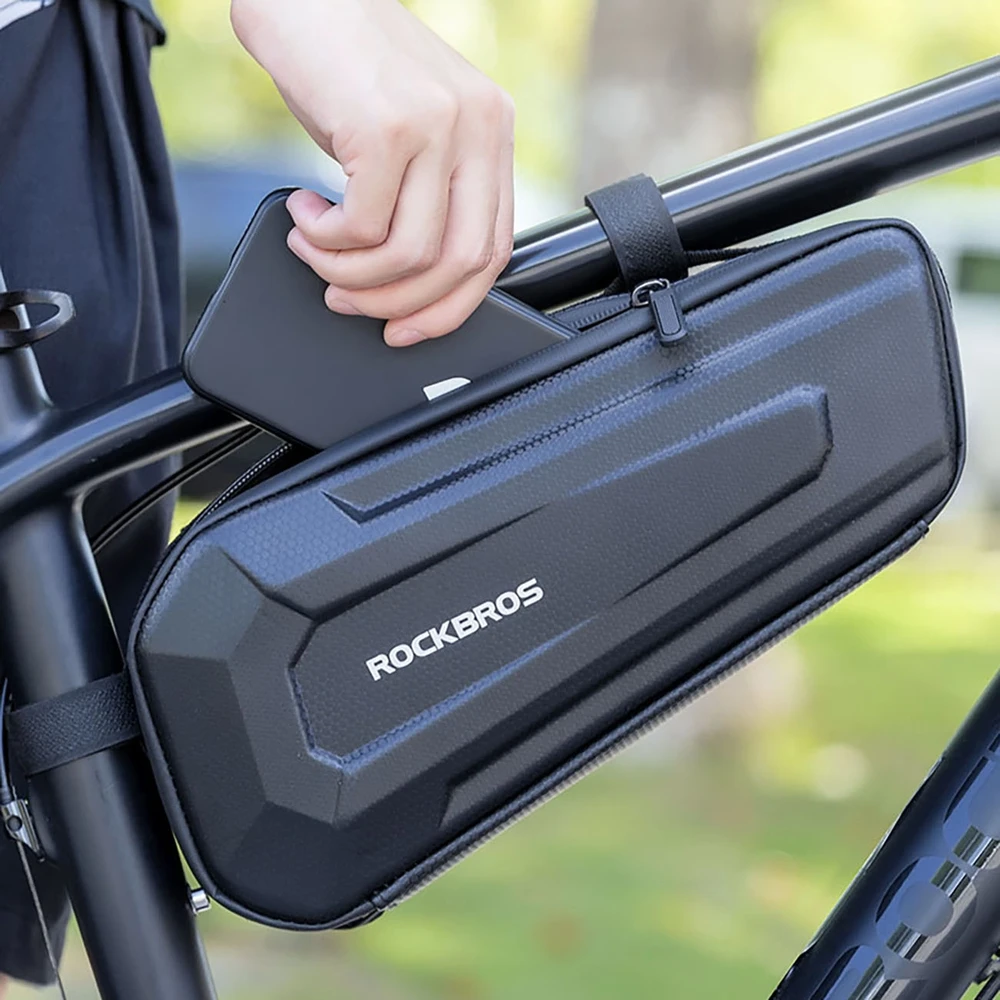 Rockbros B66 waterproof dviračio krepšys for frame – juodos spalvos