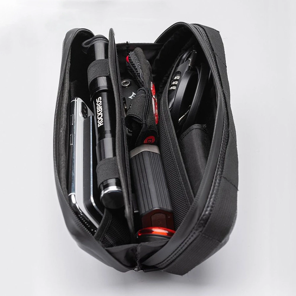 Rockbros B66 waterproof dviračio krepšys for frame – juodos spalvos