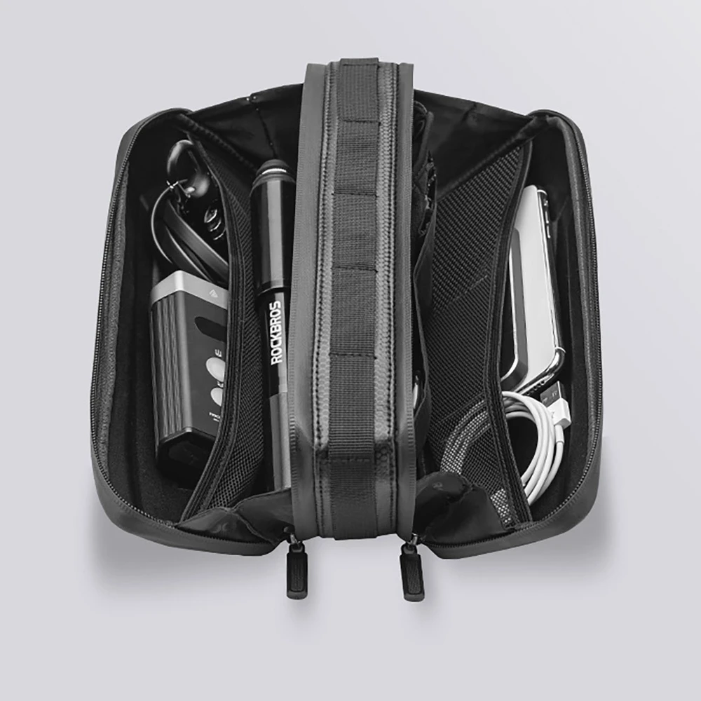 Rockbros B66 waterproof dviračio krepšys for frame – juodos spalvos