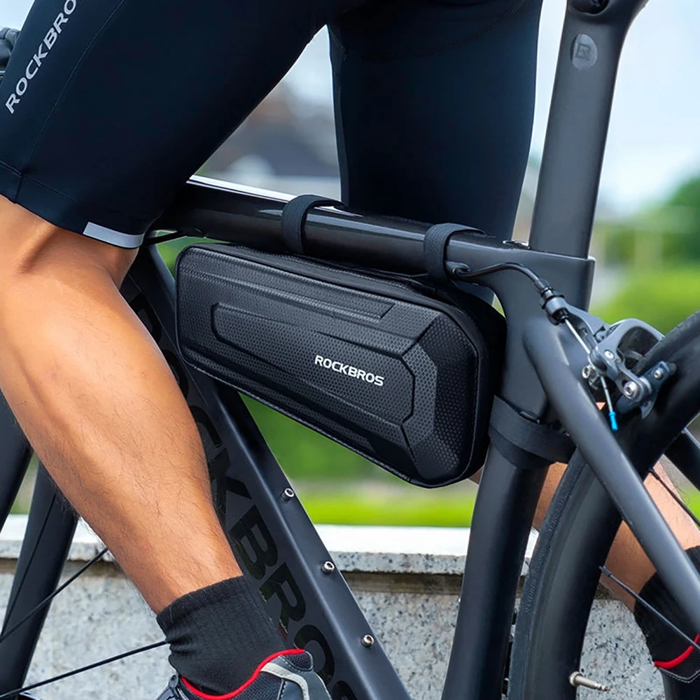 Rockbros B66 waterproof dviračio krepšys for frame – juodos spalvos