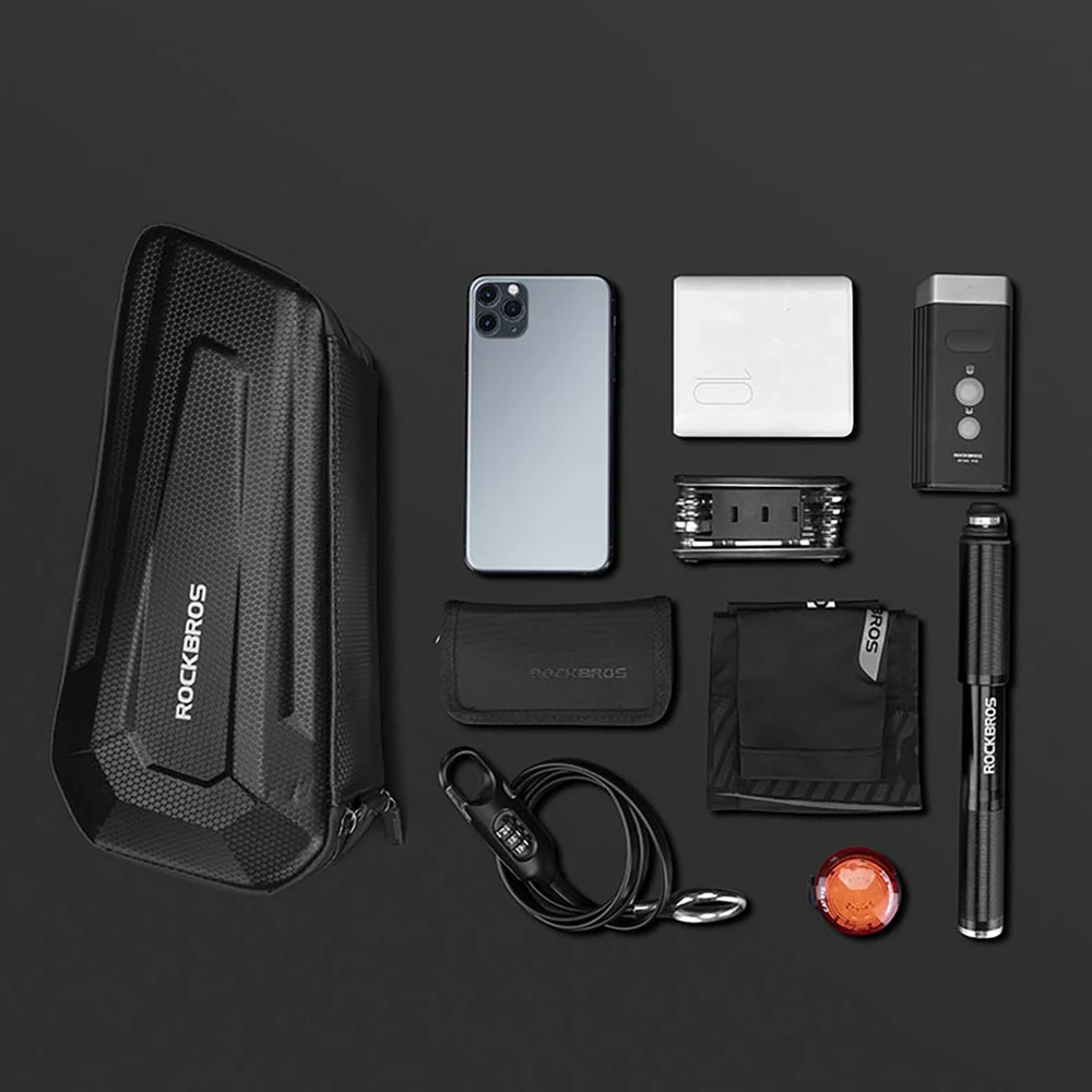 Rockbros B66 waterproof dviračio krepšys for frame – juodos spalvos