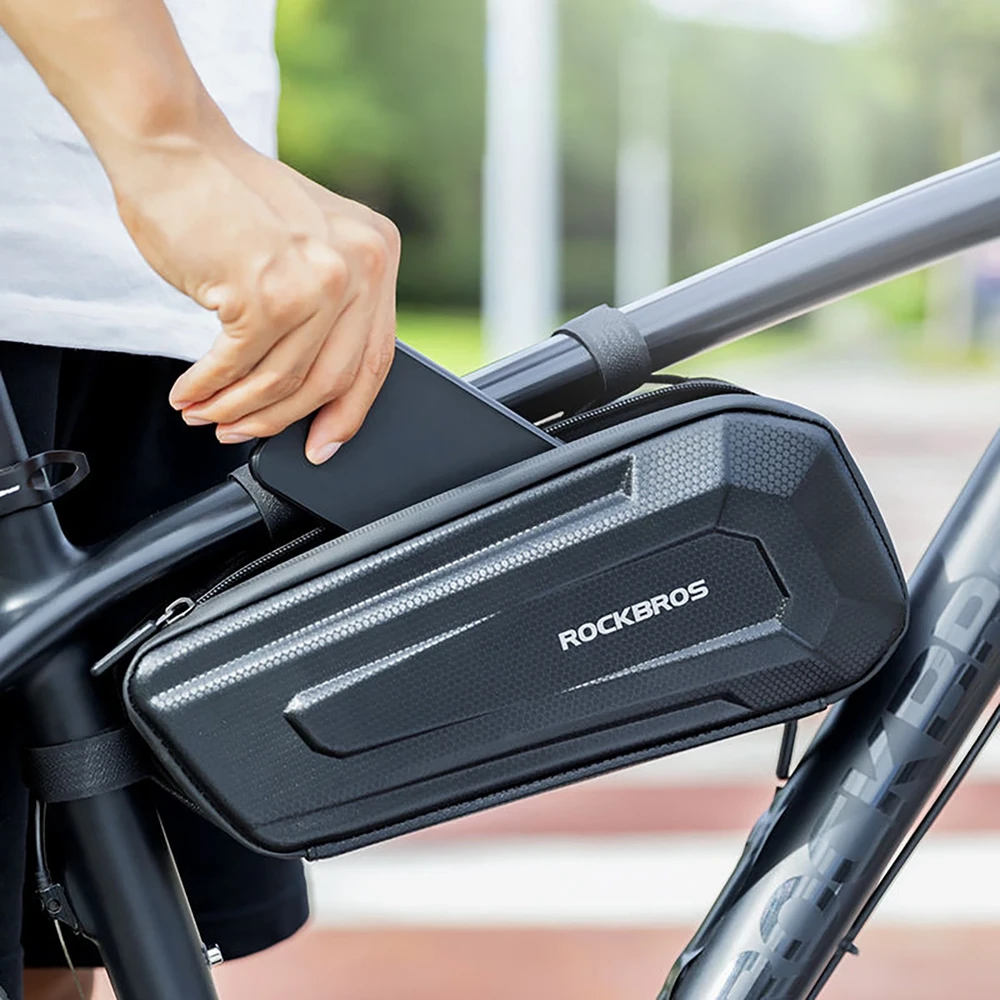 Rockbros B66 waterproof dviračio krepšys for frame – juodos spalvos