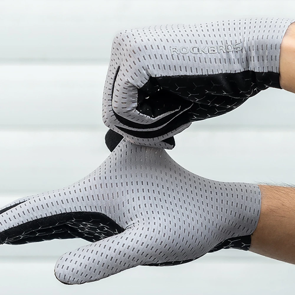 Rockbros Breathable Full Finger Cycling pirštinės, dydis: XXL – žalios spalvos