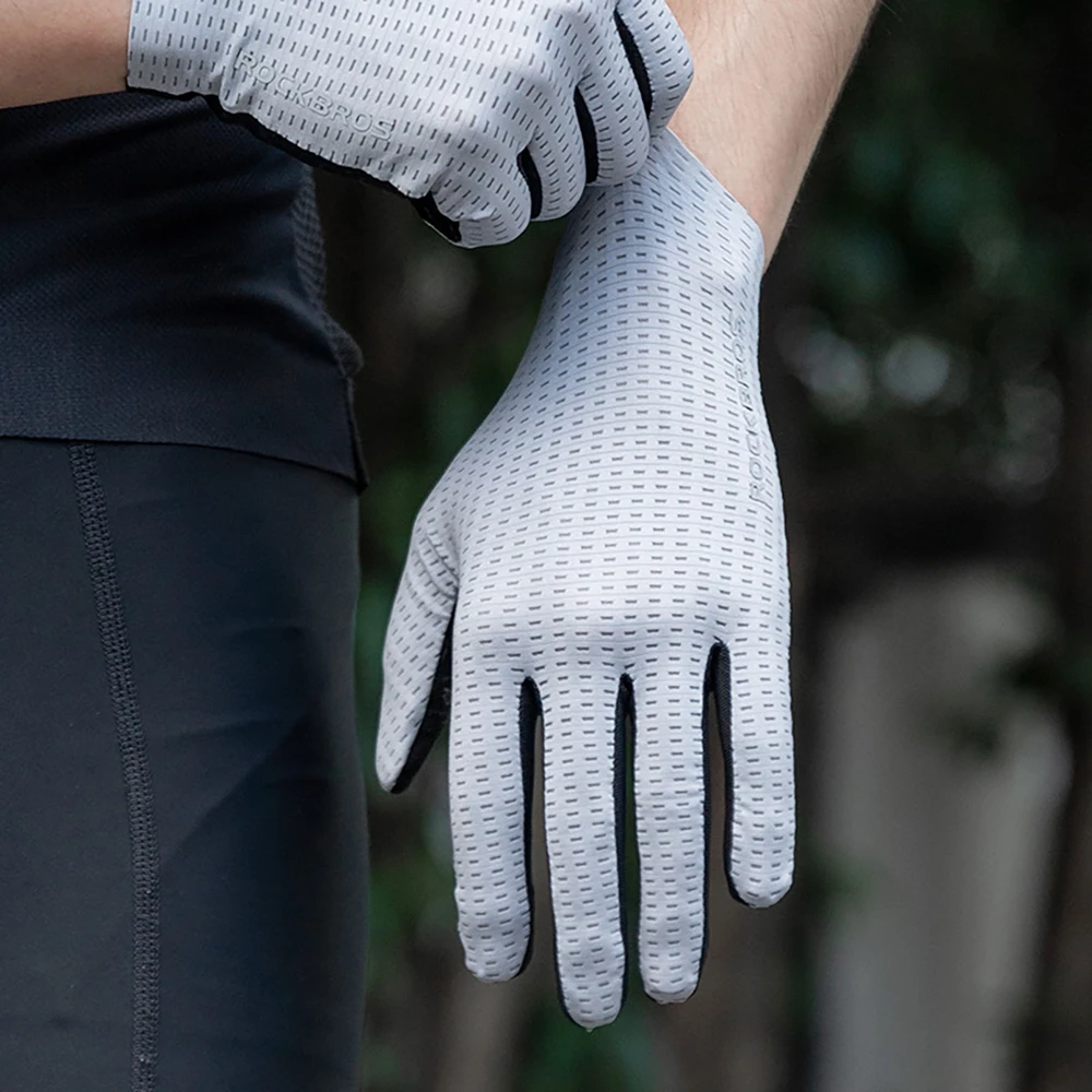 Rockbros Breathable Full Finger Cycling pirštinės, dydis: XXL – žalios spalvos