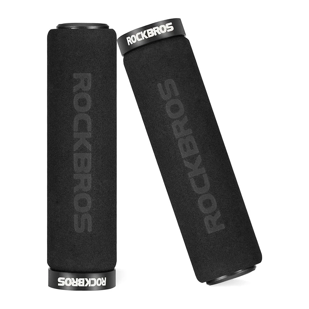 Rockbros BT1001BKBK sponge bicycle handlebar grips – juodos spalvos