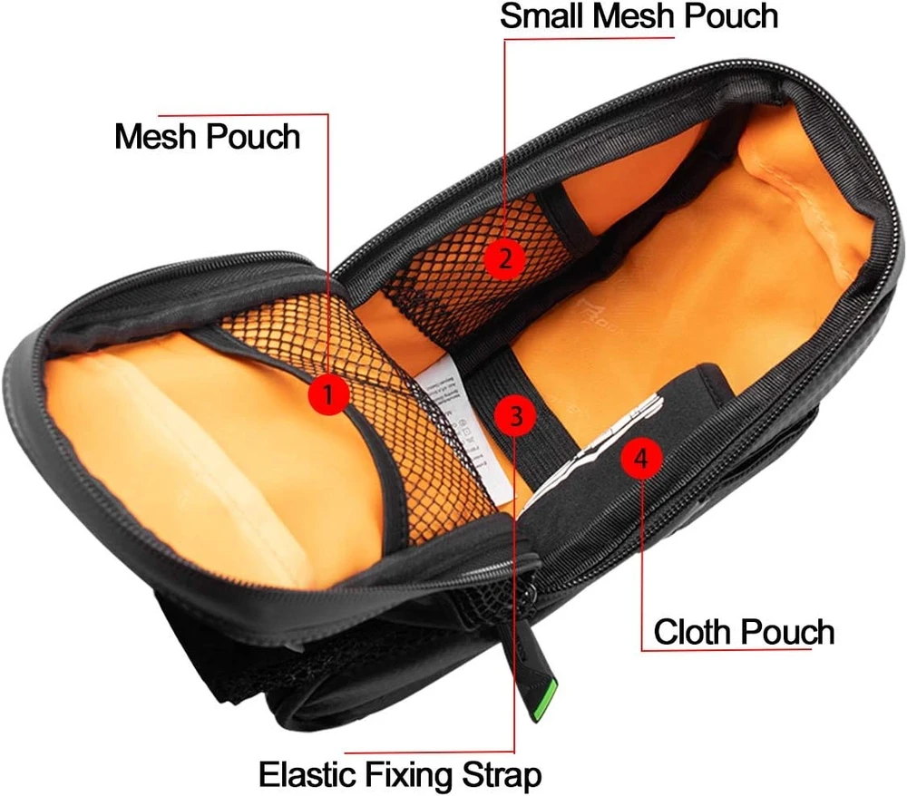 Rockbros C7-1 waterproof dviračio krepšys with saddle mounting 1.5l – juodos spalvos