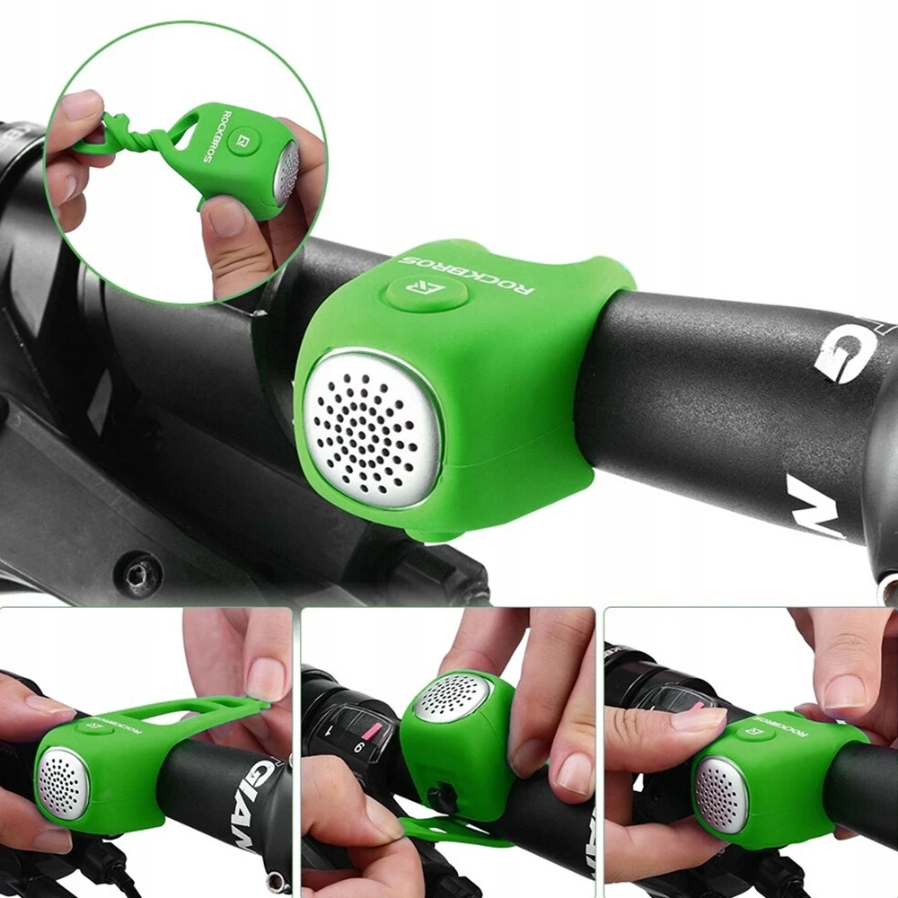 Rockbros CB1709GN elektroninis dviračio skambutis – žalias
