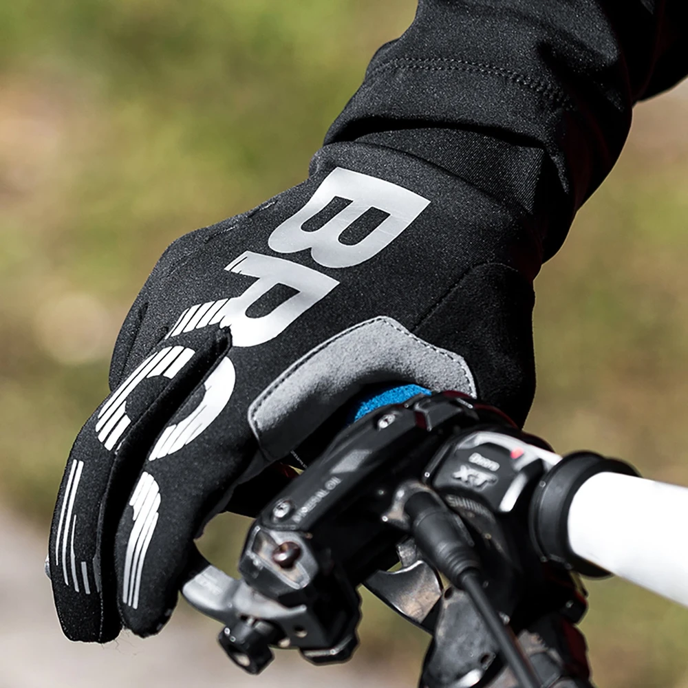 Rockbros cycling pirštinės, insulated, long, size: XL – juodos spalvos and pilkos spalvos