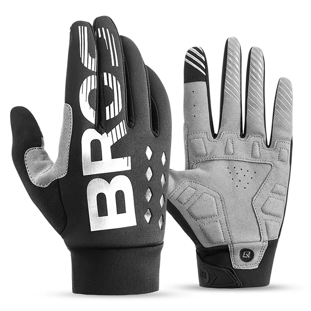 Rockbros cycling pirštinės, insulated, long, size: XXL – juodos spalvos and pilkos spalvos