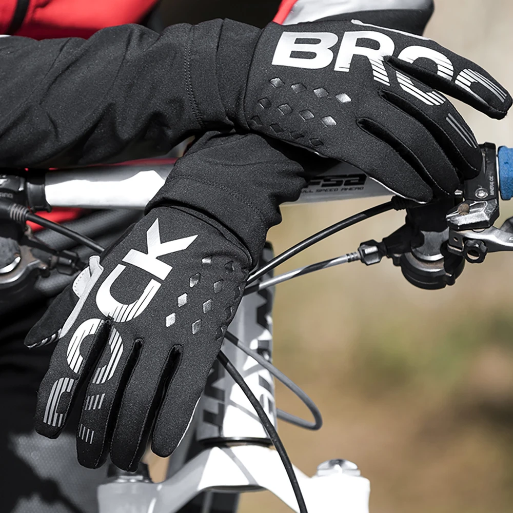 Rockbros cycling pirštinės, insulated, long, size: XXL – juodos spalvos and pilkos spalvos
