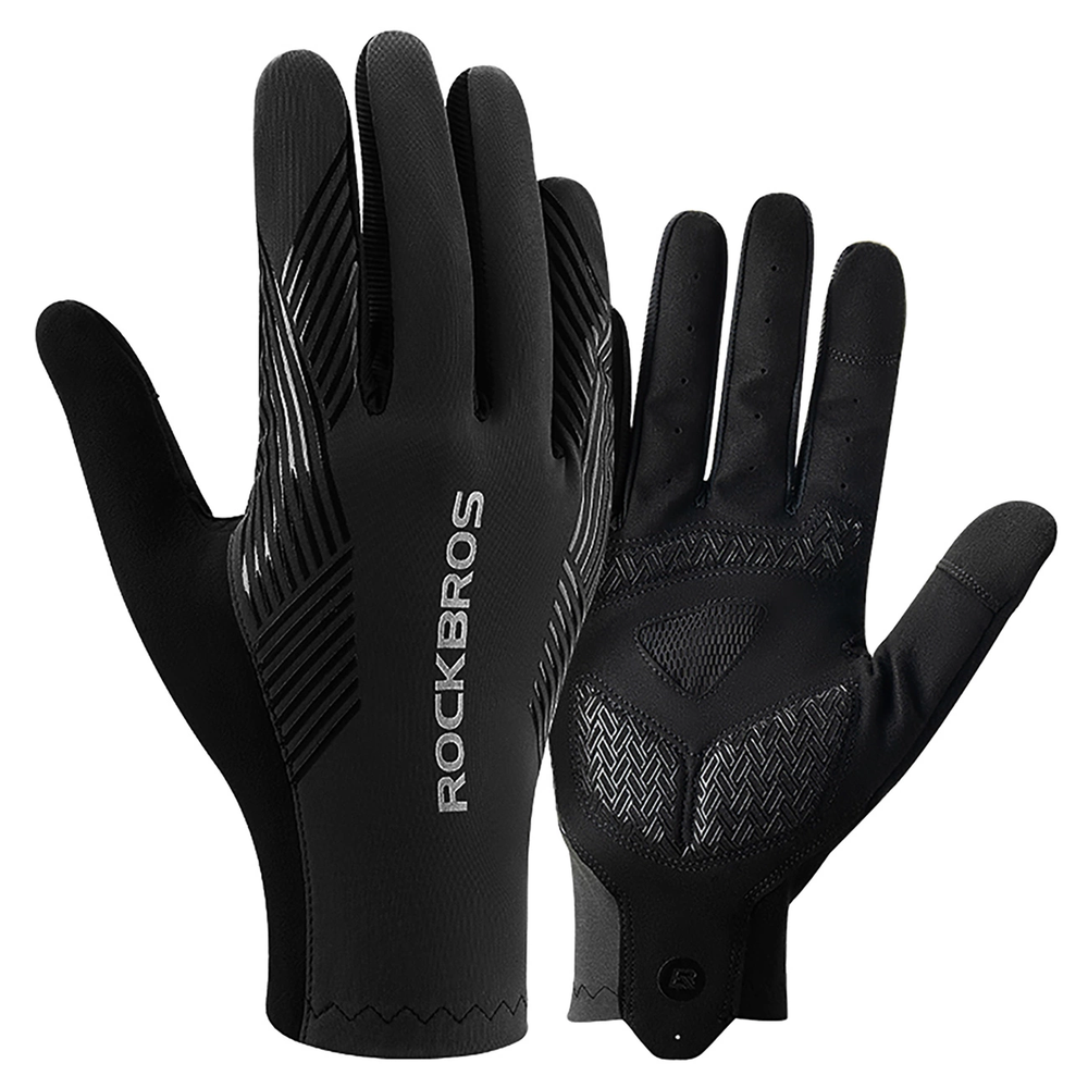 Rockbros cycling pirštinės spring/summer/autumn, full, size: L – juodos spalvos