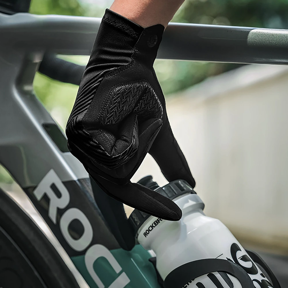 Rockbros cycling pirštinės spring/summer/autumn, full, size: XL – juodos spalvos