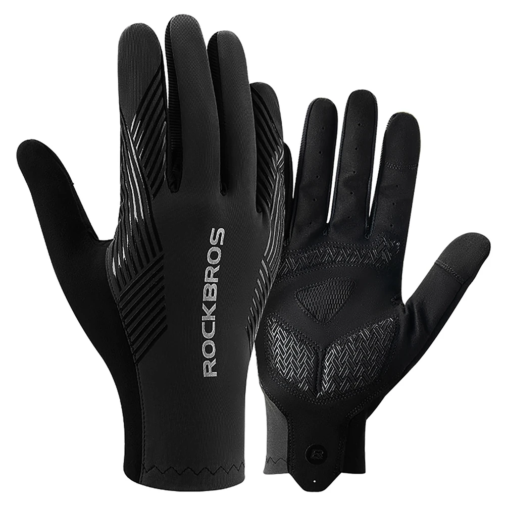 Rockbros cycling pirštinės spring/summer/autumn, full, size: XL – juodos spalvos