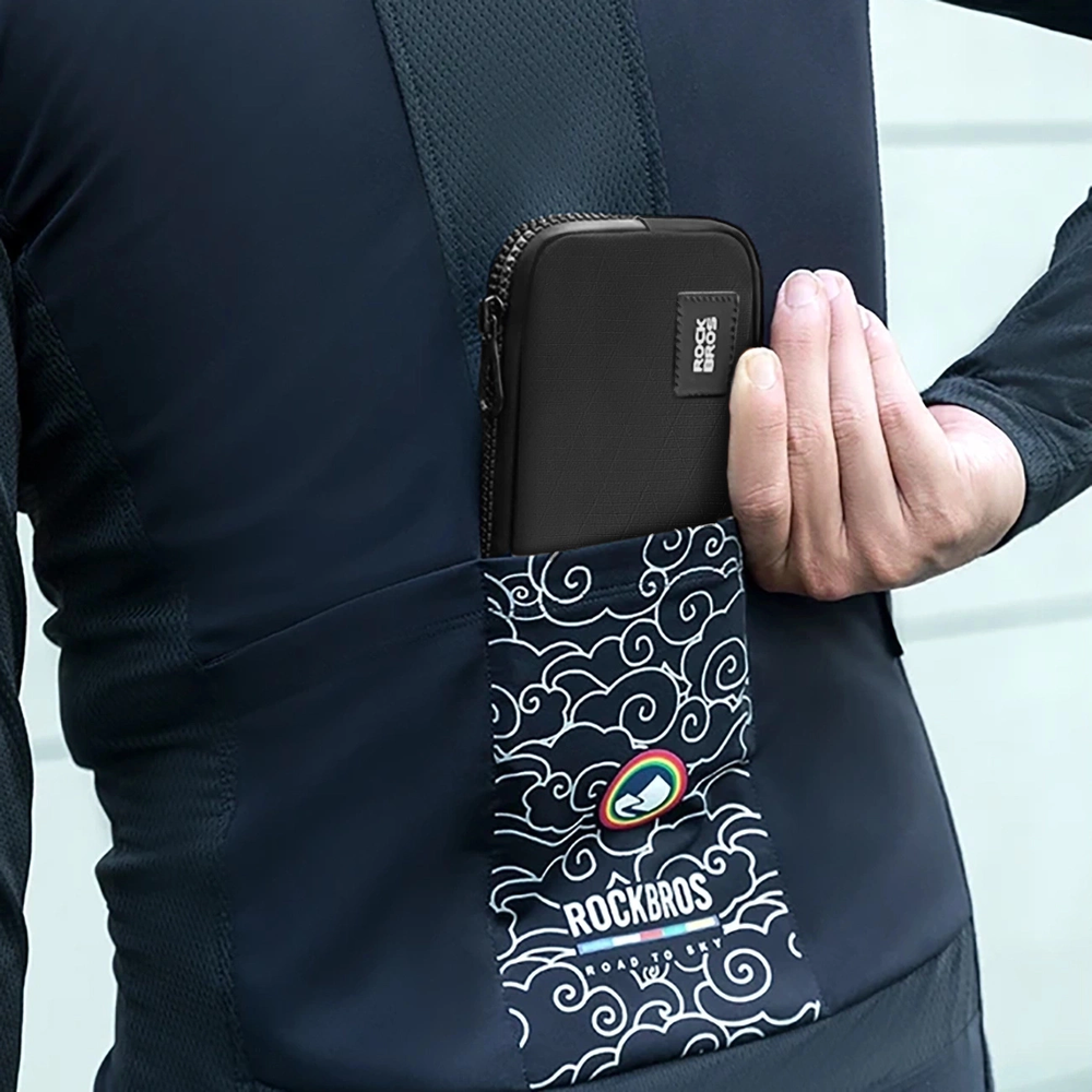 Rockbros dviračio krepšys 30990043003 for phone, keys, wallet 0.15 l – juodos spalvos
