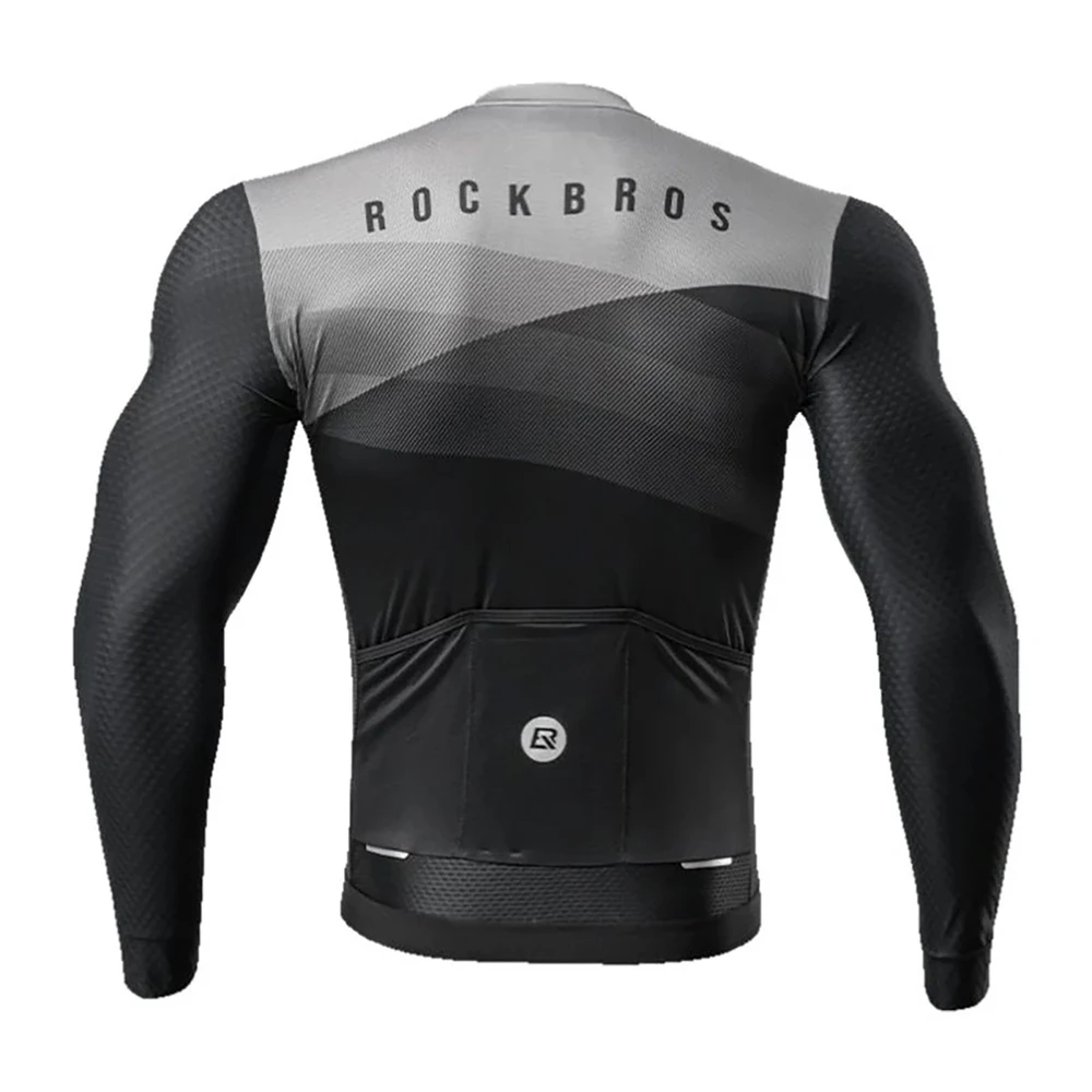 Rockbros 15120009002 Ilgomis rankovėmis dviratininko marškinėliai pavasariui/vasarai M - Juodas
