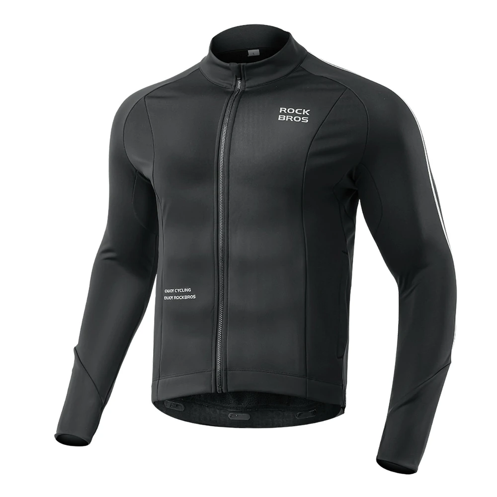 Rockbros cycling jersey 15400002003 long sleeve fall/winter L – juodos spalvos