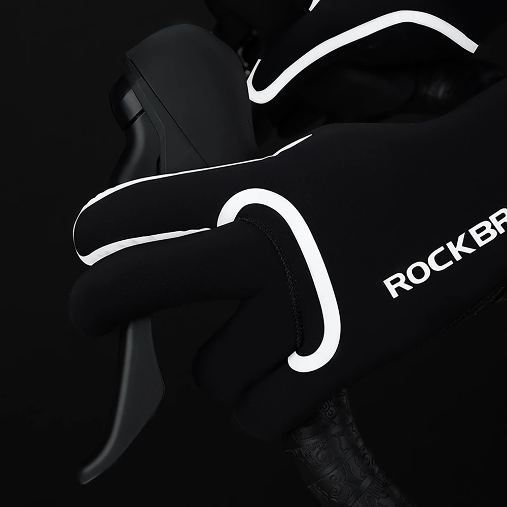 Rockbros full waterproof cycling pirštinės, size: XXL – juodos spalvos