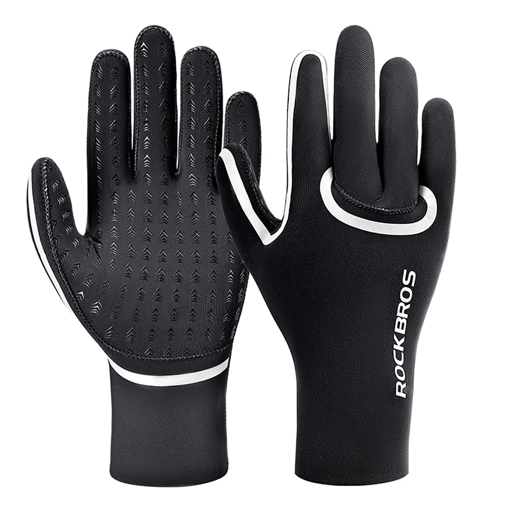 Rockbros full waterproof cycling pirštinės, size: XXL – juodos spalvos