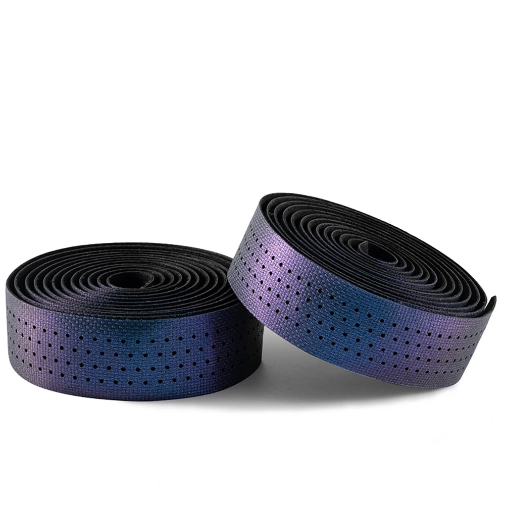 Rockbros Handlebar Tape Perforated Silicone with Chameleon Effect – Violetinė