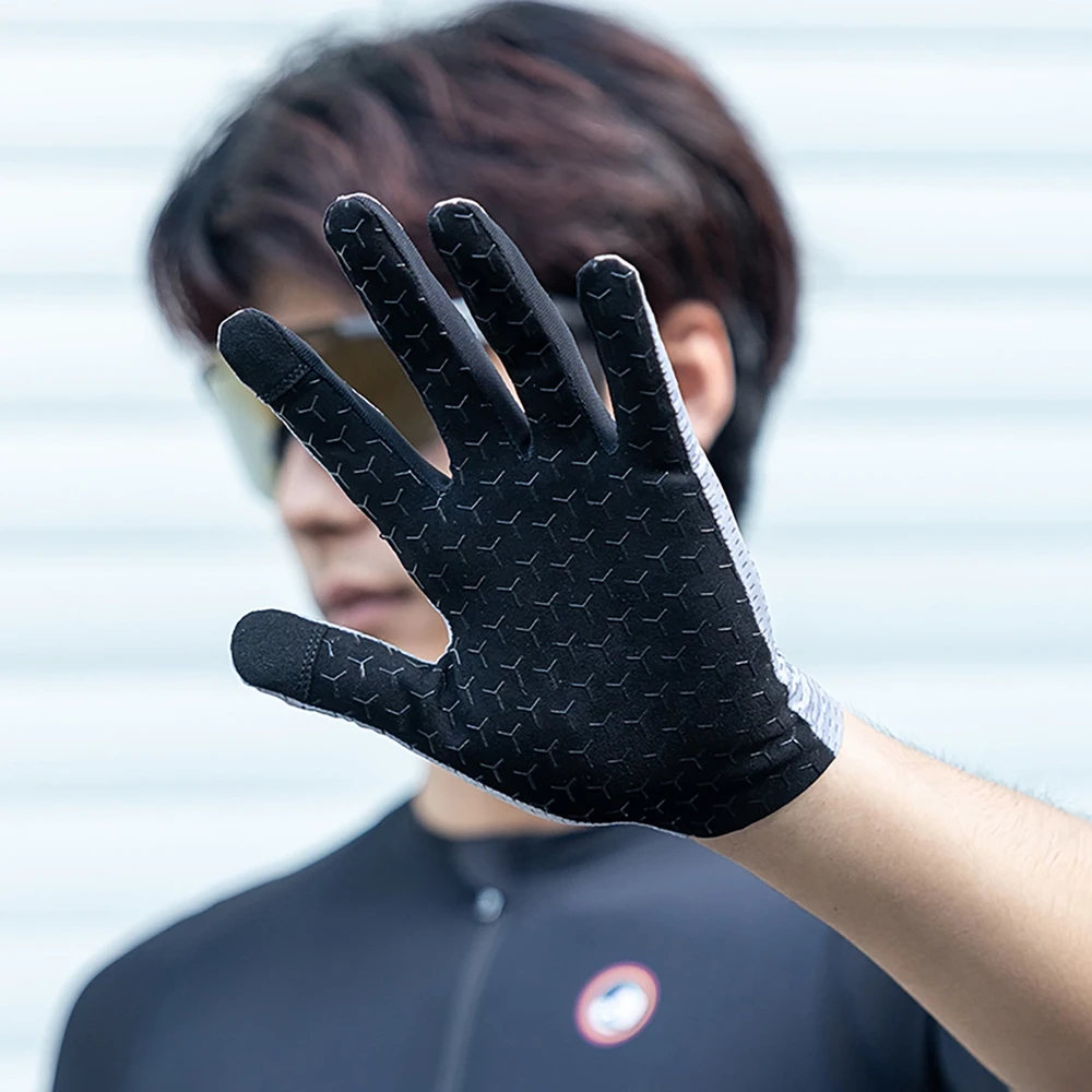 Rockbros Breathable Full Finger Cycling pirštinės, dydis: XXL – pilkos spalvos