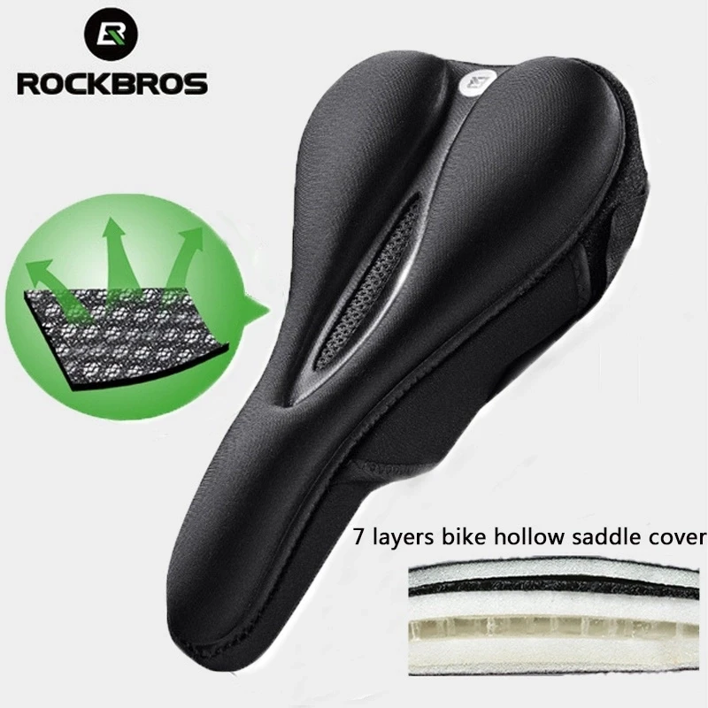 Rockbros LF047-S silicone gel bicycle seat cover dydis M – juodos spalvos