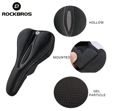 Rockbros LF047-S silicone gel bicycle seat cover dydis M – juodos spalvos