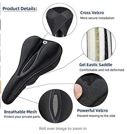 Rockbros LF047-S silicone gel bicycle seat cover dydis M – juodos spalvos