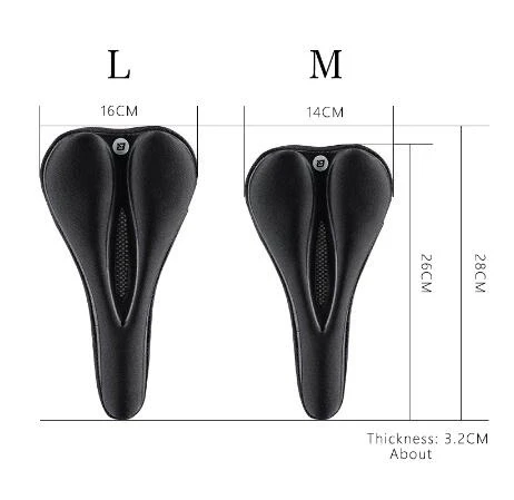 Rockbros LF047-S silicone gel bicycle seat cover dydis M – juodos spalvos