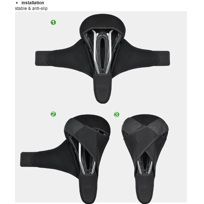 Rockbros LF047-S silicone gel bicycle seat cover dydis M – juodos spalvos