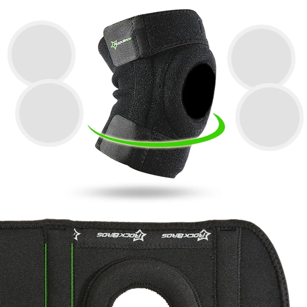 Rockbros LF1106L sports protector for patella and knee joint, dydis L – juodos spalvos
