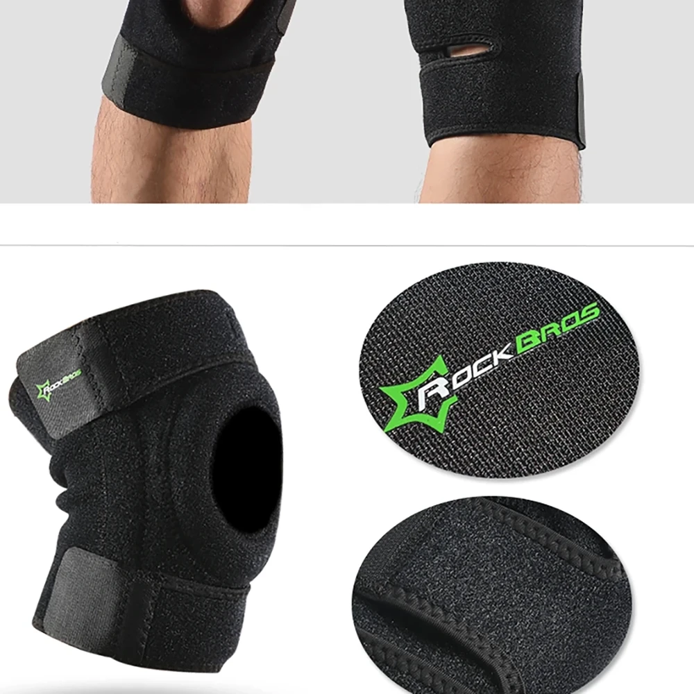 Rockbros LF1106L sports protector for patella and knee joint, dydis L – juodos spalvos