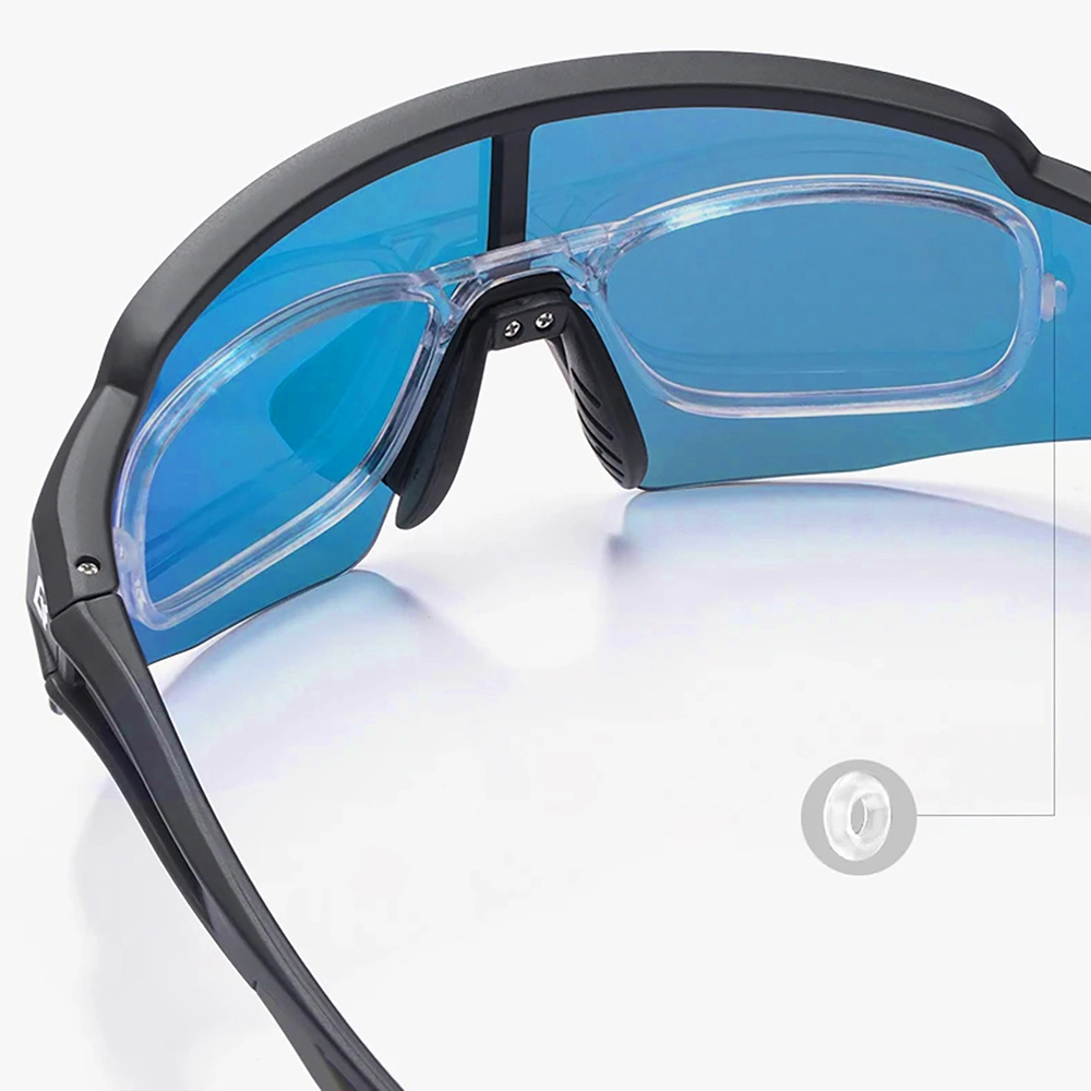 Rockbros Polarized dviratininko akiniai su UV apsauga ir Corrective Insert Mėlyna Lenses – juodos spalvos
