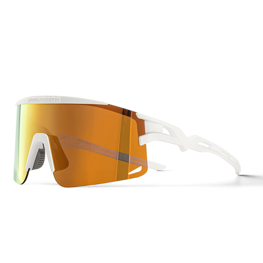 Rockbros Polarized dviratininko akiniai su UV apsauga ir Corrective Insert – baltos spalvos