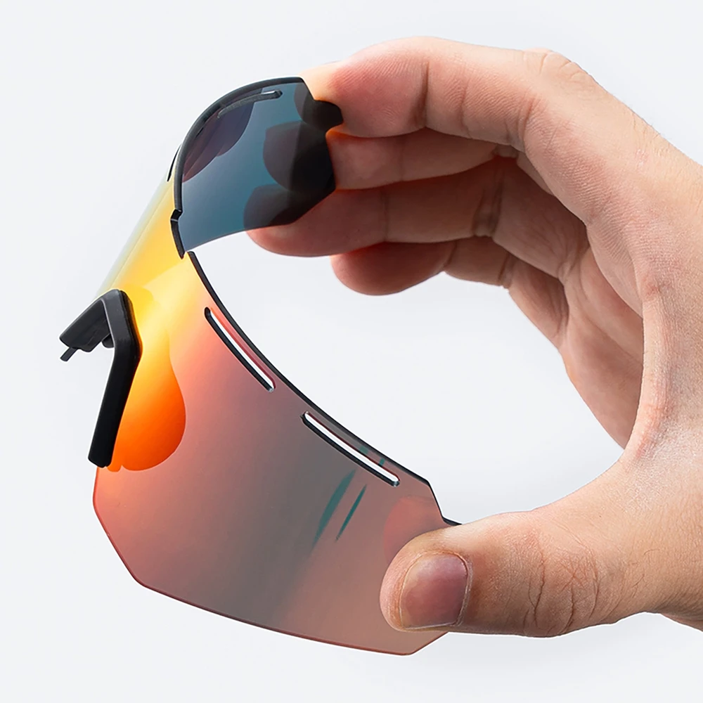 Rockbros Polarized dviratininko akiniai su UV apsauga ir Corrective Insert – pilkos spalvos