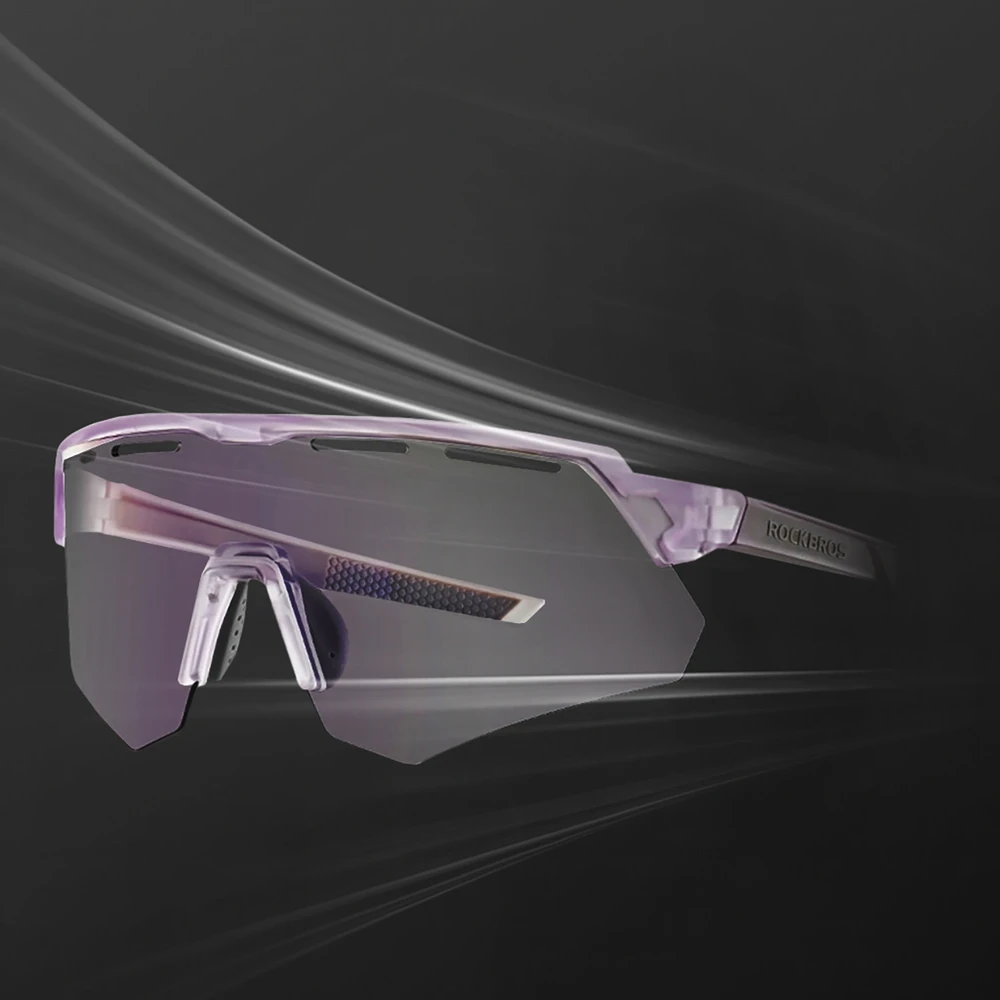 Rockbros Polarized dviratininko akiniai su UV apsauga ir Corrective Insert – pilkos spalvos