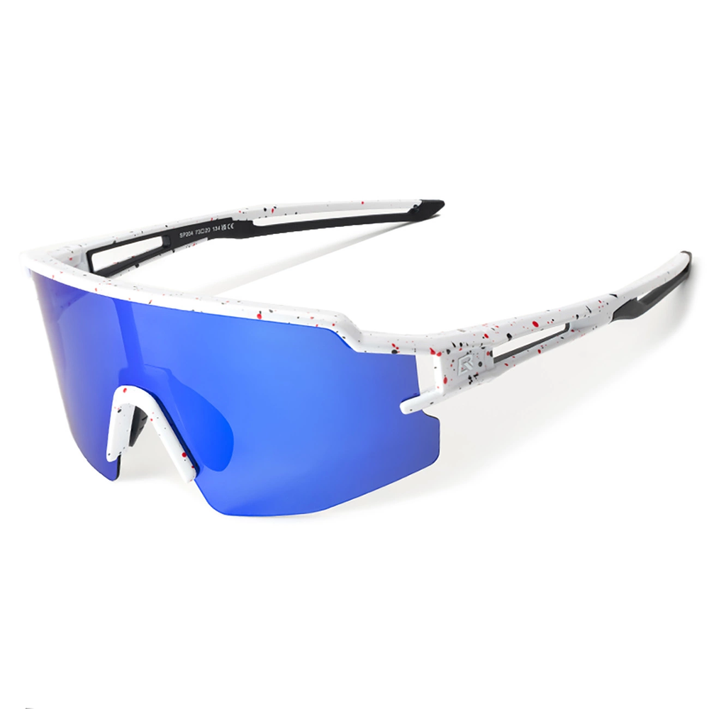 Rockbros Polarized dviratininko akiniai su UV apsauga ir Corrective Insert Mėlyna Lenses – baltos spalvos