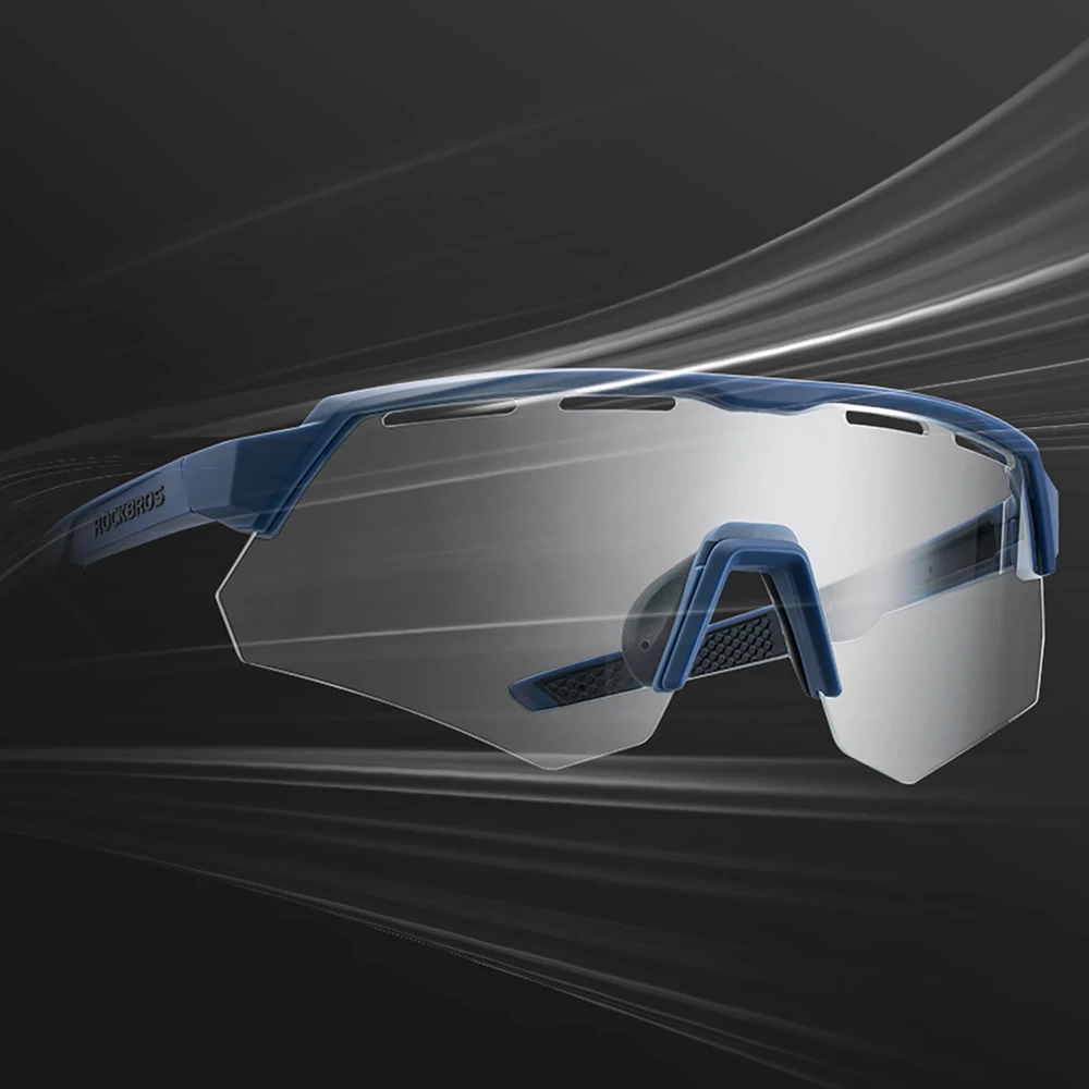 Rockbros Polarized dviratininko akiniai su UV apsauga ir Corrective Insert – pilkos spalvos