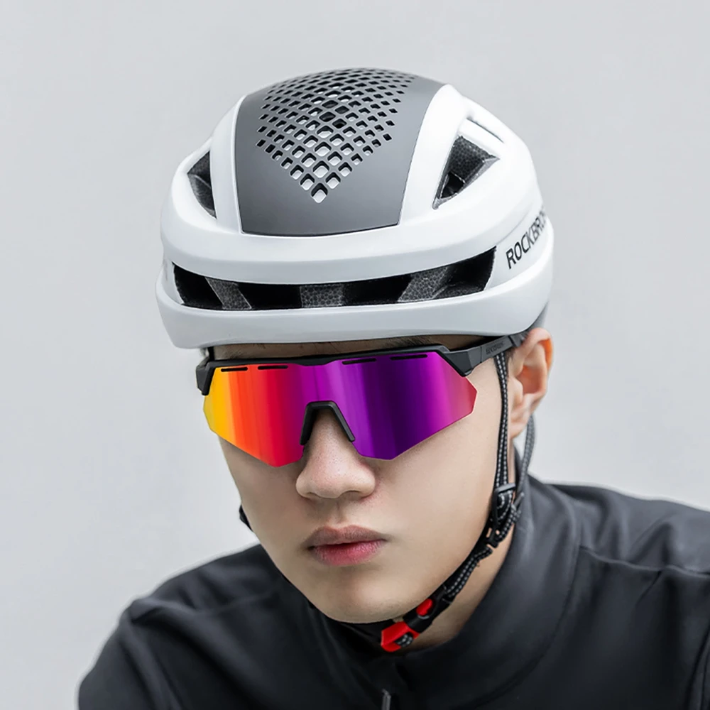 Rockbros Polarized dviratininko akiniai su UV apsauga ir Corrective Insert – pilkos spalvos