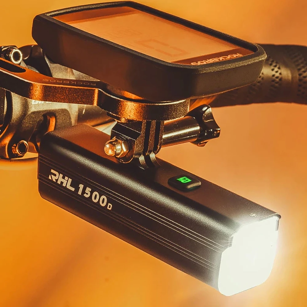 Rockbros RHL1500 priekinis dviračio žibintas 5000mAh 1500lm IPX6 – juodos spalvos