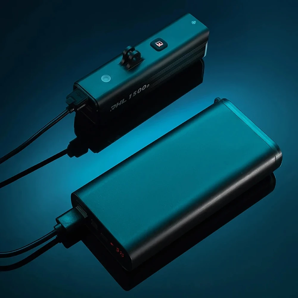 Rockbros RHL1500 priekinis dviračio žibintas 5000mAh 1500lm IPX6 – juodos spalvos
