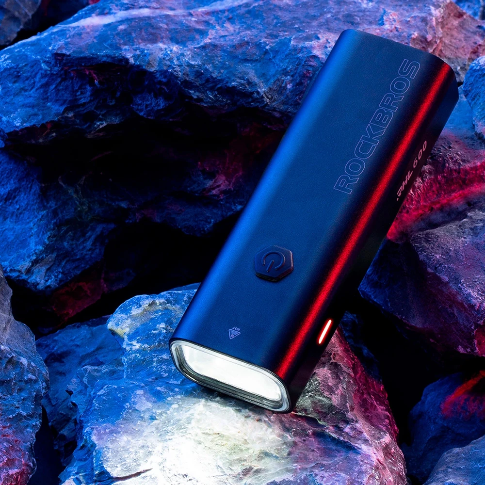 Rockbros RHL600 priekinis dviračio žibintas 600lm 2600mAh IPX6 – juodos spalvos