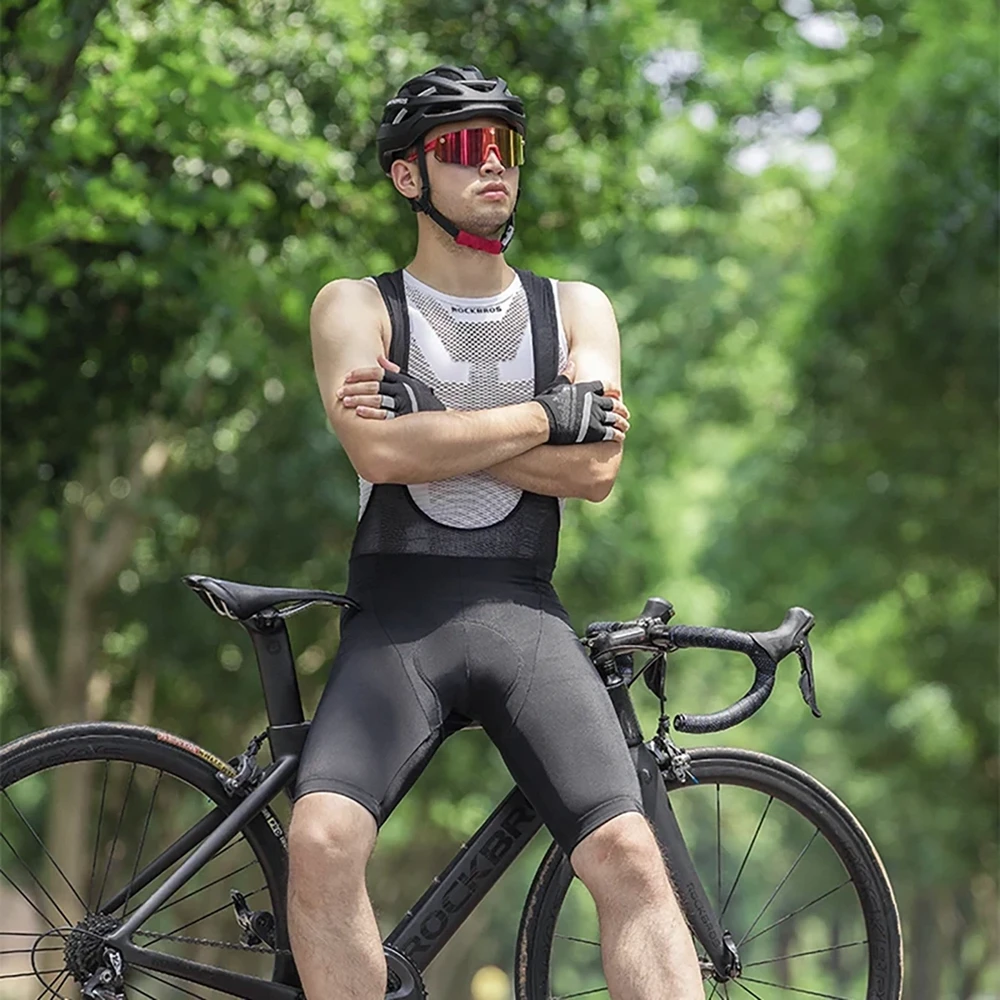 Rockbros RK2002L short bib shorts with L insert – juodos spalvos