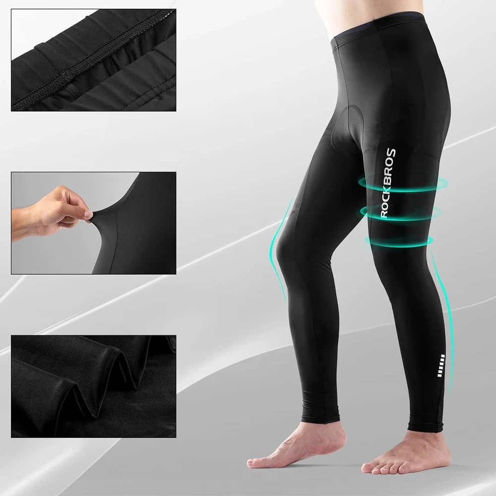 Rockbros RK2004L breathable cycling pants with L insert – juodos spalvos