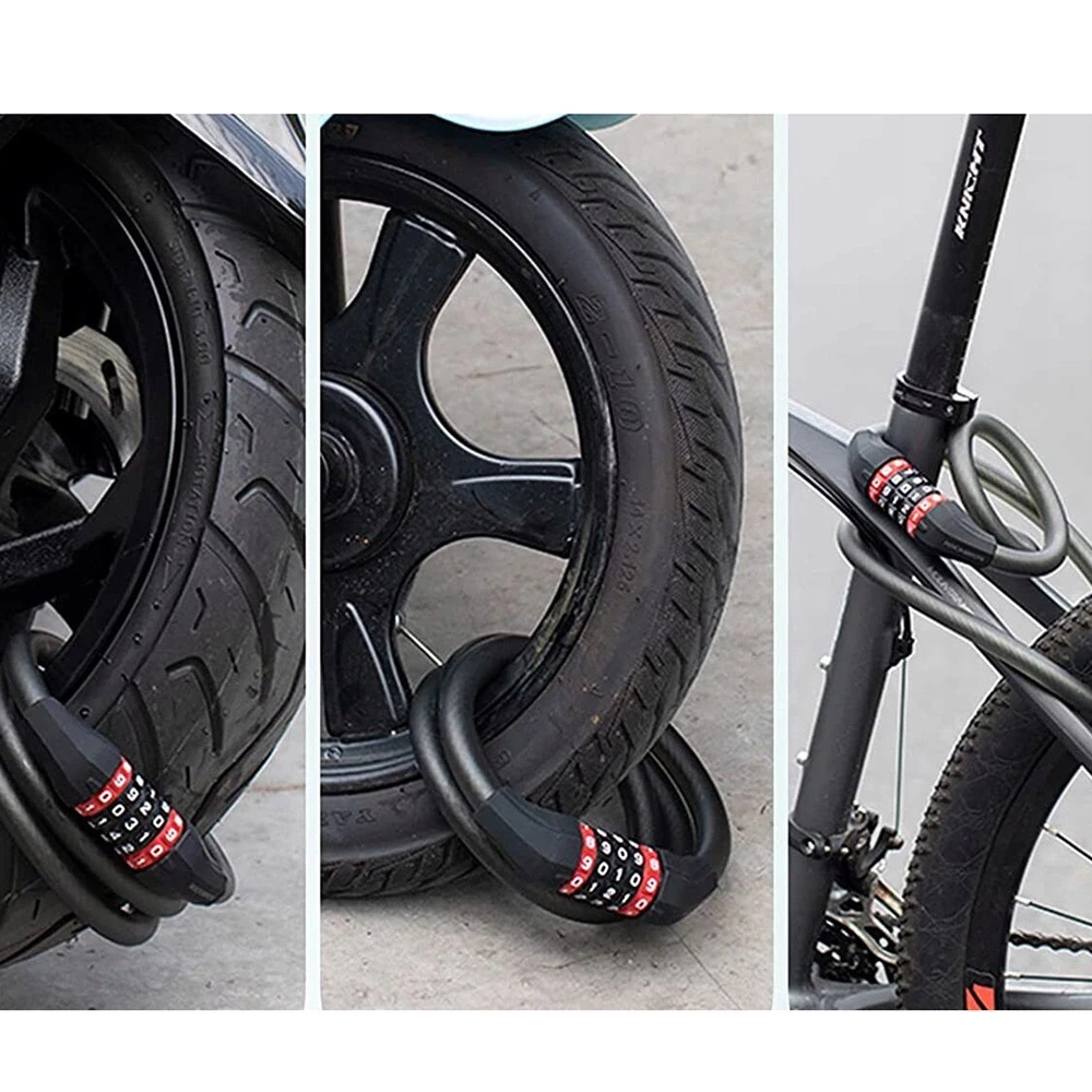 Rockbros RKS507-1BK dviračio spyna su kombinacija 1,8 m – juodos spalvos