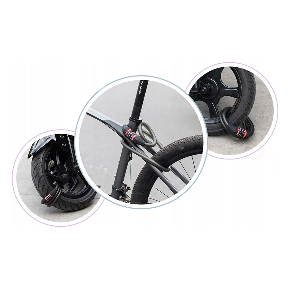 Rockbros RKS507-1BK dviračio spyna su kombinacija 1,8 m – juodos spalvos