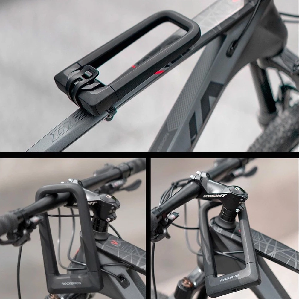 Rockbros RKS626 U-lock bicycle lock – juodos spalvos