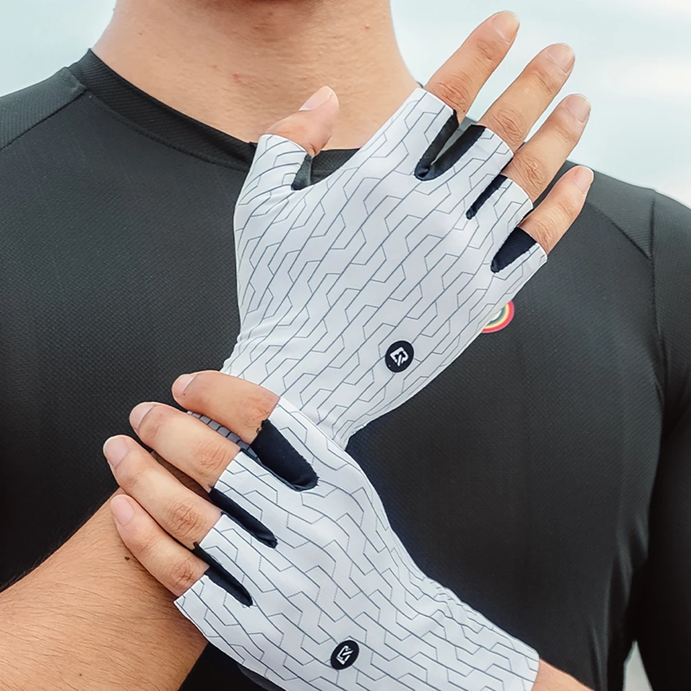 Rockbros Road Cycling pirštinės dydis: L – juodos spalvos and baltos spalvos