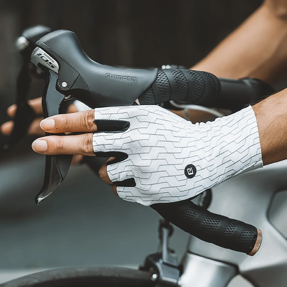 Rockbros Road Cycling pirštinės dydis: M – juodos spalvos and baltos spalvos