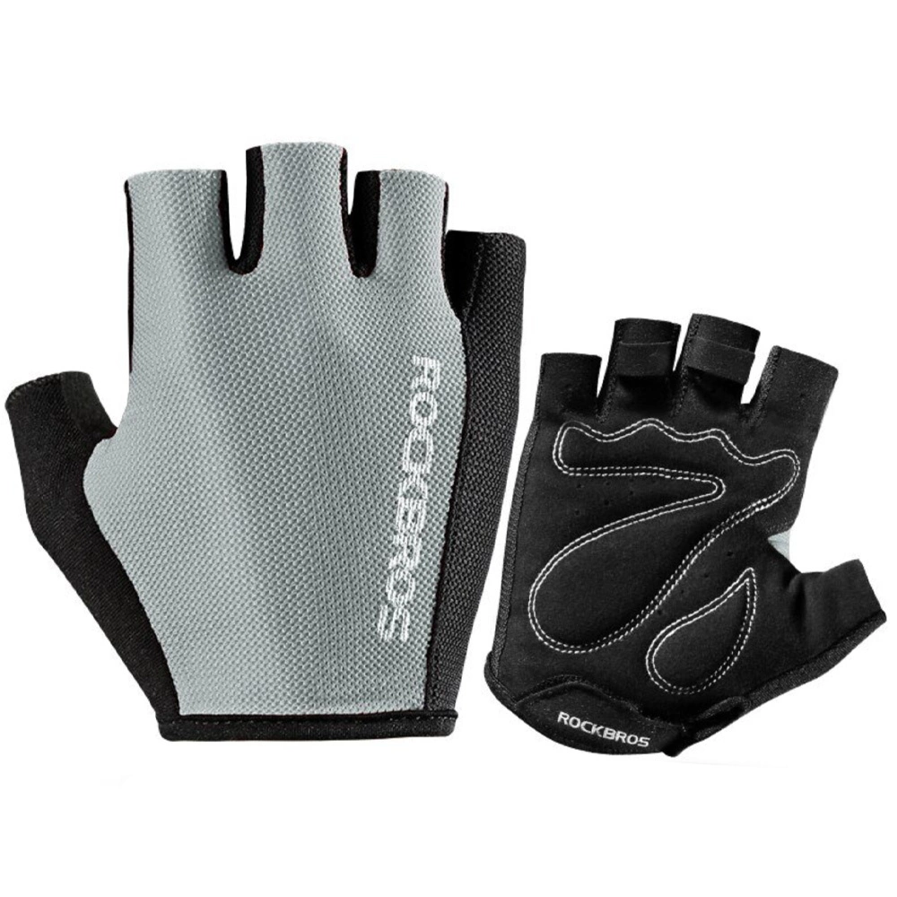 Rockbros S099GR dviratininko pirštinės, dydis XL – pilkos spalvos