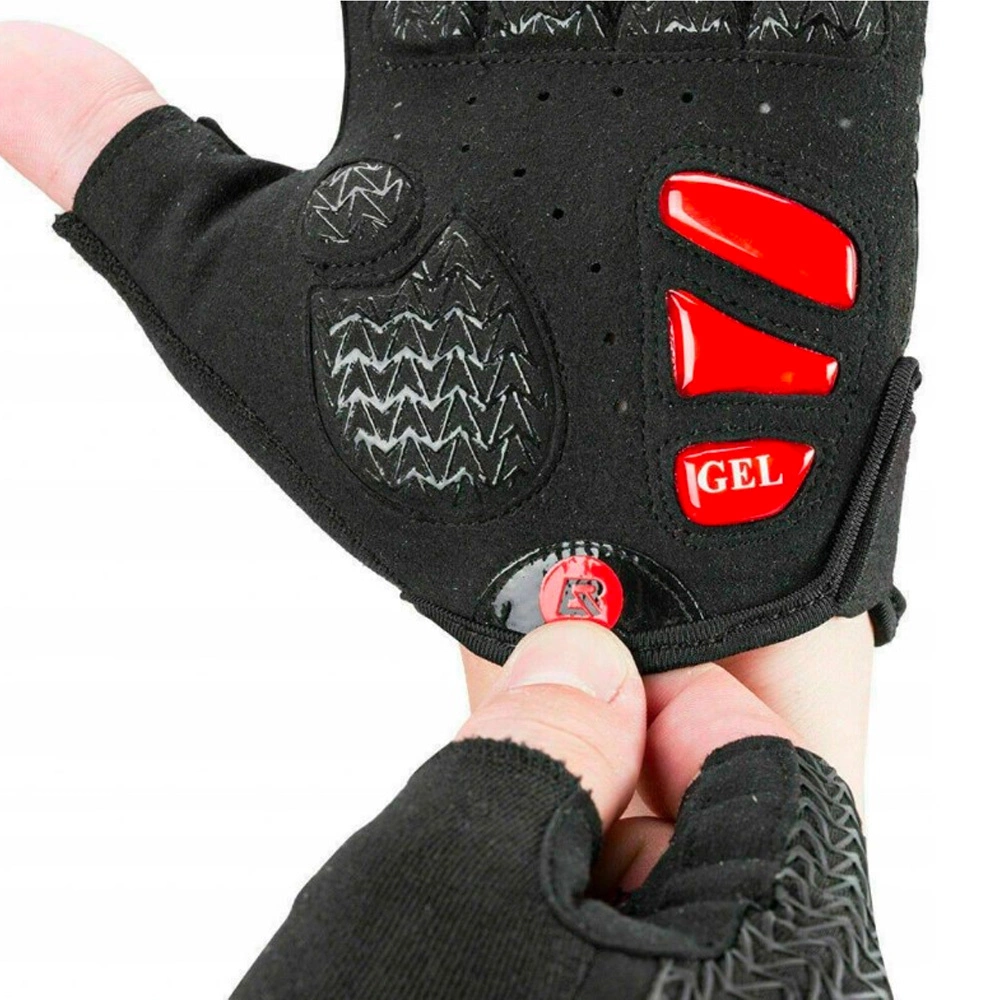Rockbros S169BR XL dviratininko pirštinės su geliu – juodos spalvos ir raudonos spalvos